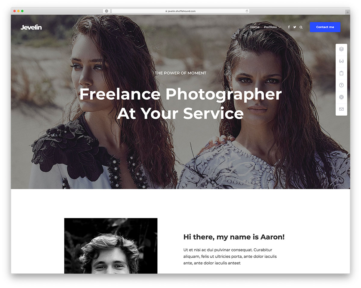 freelance photographer WordPress theme