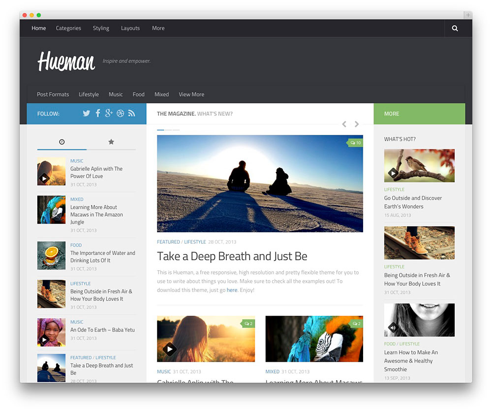 Hueman - Free Magazine theme