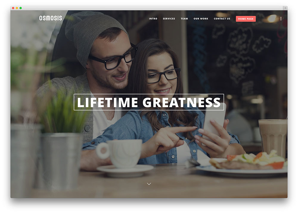 osmosis - one page parallax scrolling
