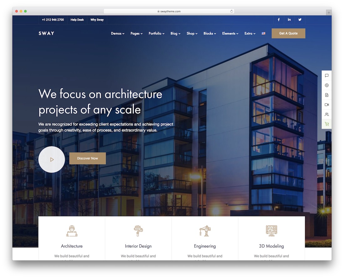 sway wordpress theme for architects