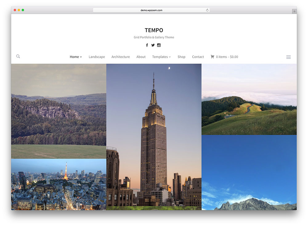 tempo - simple photography gallery theme