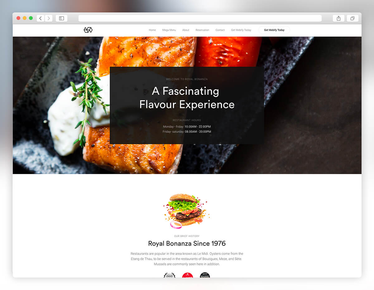 Webify - seafood restaurant WordPress theme